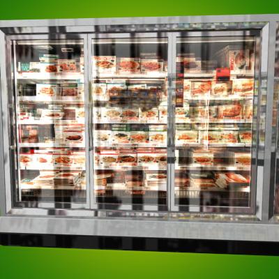 3D Model of Grocery Store Freezer Wall - 3D Render 7